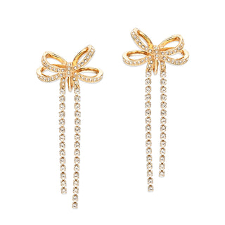 Dazzling Bow pierced earrings