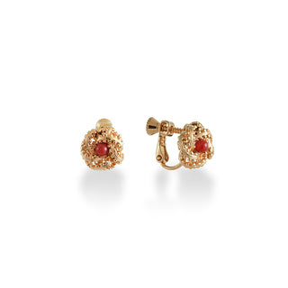 Red Briar clip earrings