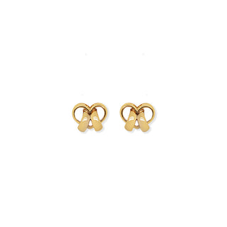 Metal Ribbon pierced earrings