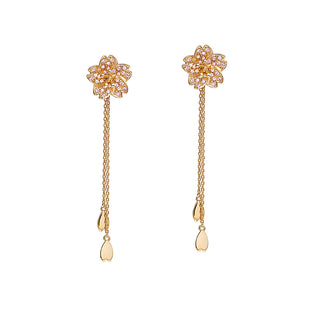 Crystal Sakura pierced earrings