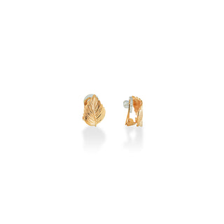 Feuille clip earrings