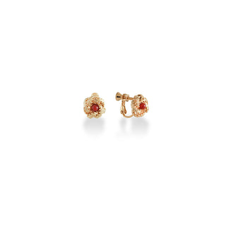 Red Briar clip earrings